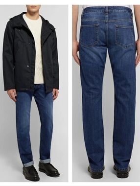 Officine Generale Slim-Fit Washed-Denim Jeans For Men Size 36